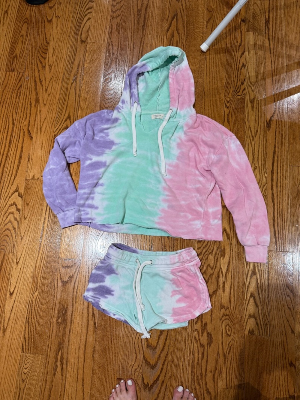 Ocean Drive Pastel Tie-Dye Hoodie & Shorts Set - Mint, Lavender, Pink